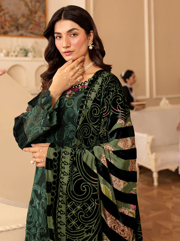Zar Noor  - 3PC Lawn Embroidered Suit - USME-012039