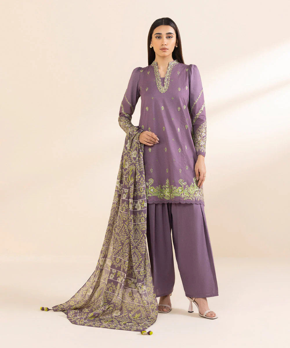 Sapphire - 3PC Lawn Embroidered Suit - USME-012044