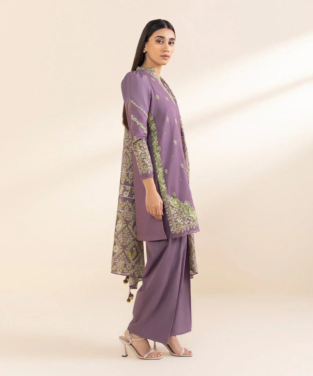 Sapphire - 3PC Lawn Embroidered Suit - USME-012044