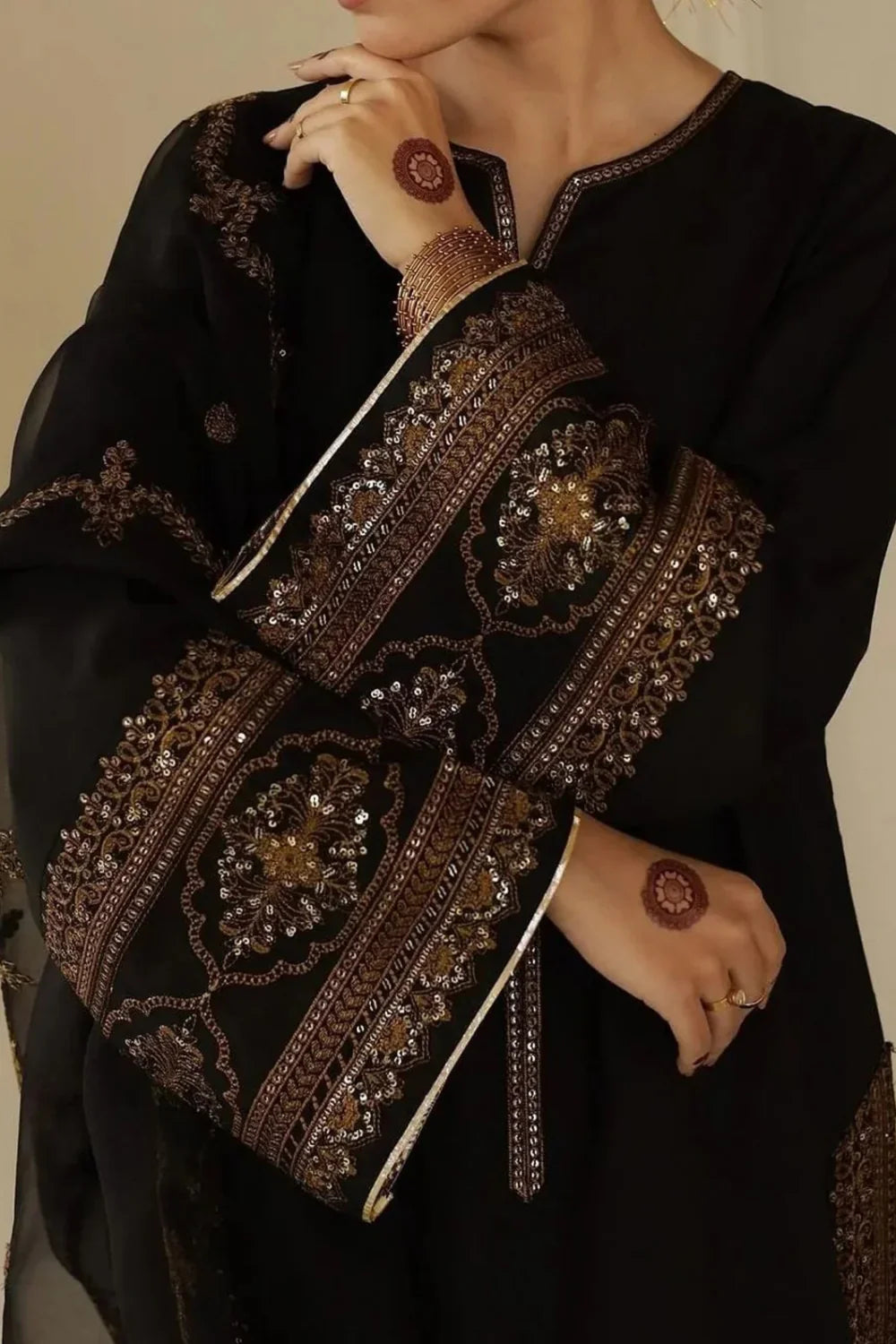 ZALOQUS - 3PC Lawn Embroidered Suit - USME-012061