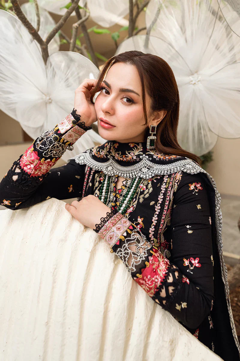Qalamkar - 3PC Lawn Embroidered Suit - USME-012071