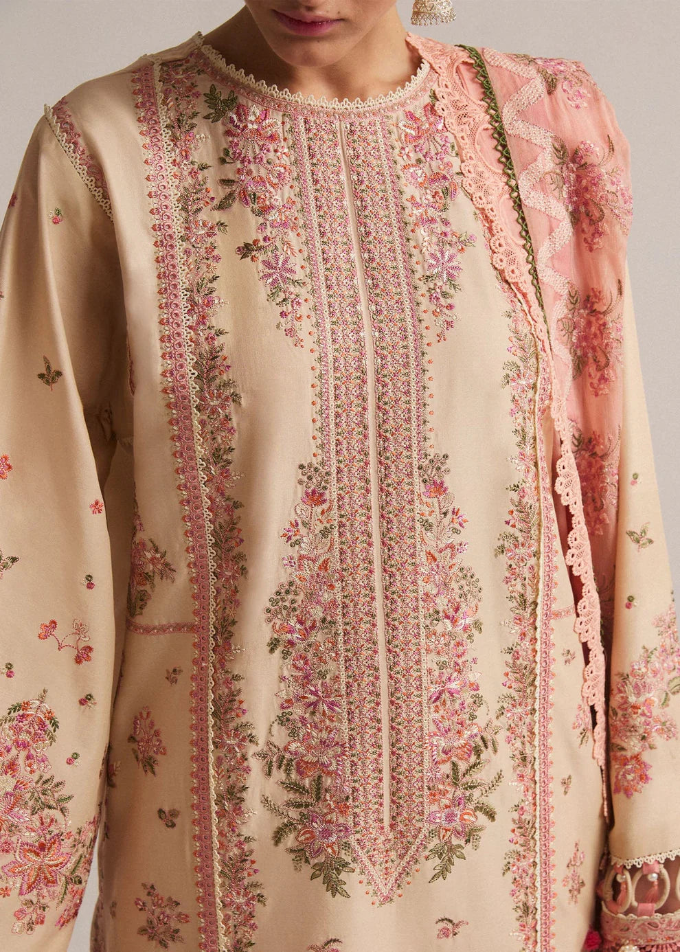 Hussain Rehar - 3PC Lawn Embroidered Suit - USME-012083