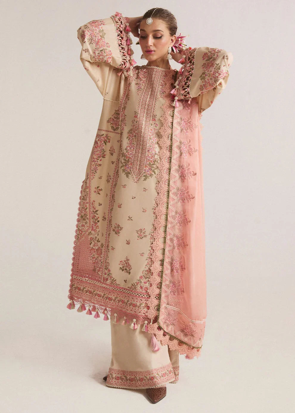 Hussain Rehar - 3PC Lawn Embroidered Suit - USME-012083