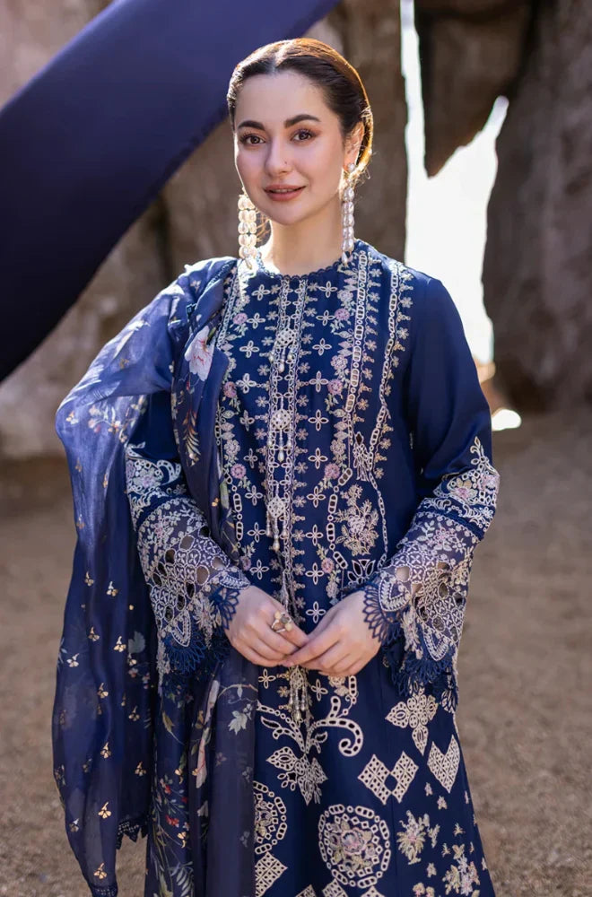 Qalamkar - 3PC Lawn Embroidered Suit - USME-012084