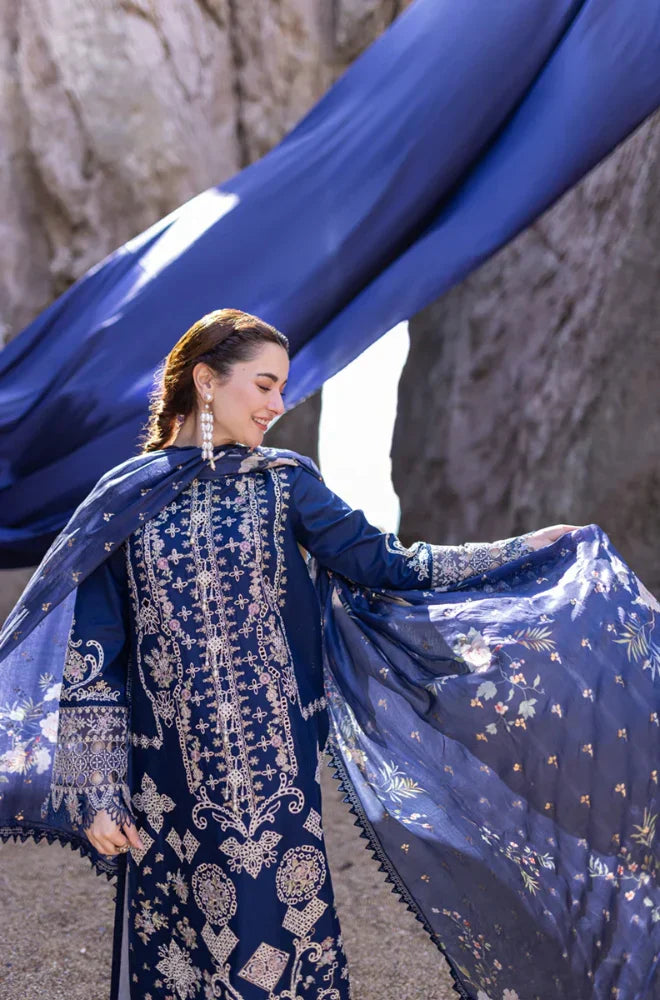 Qalamkar - 3PC Lawn Embroidered Suit - USME-012084