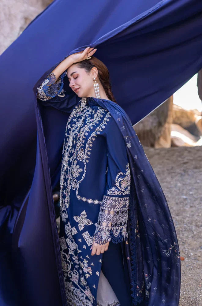 Qalamkar - 3PC Lawn Embroidered Suit - USME-012084