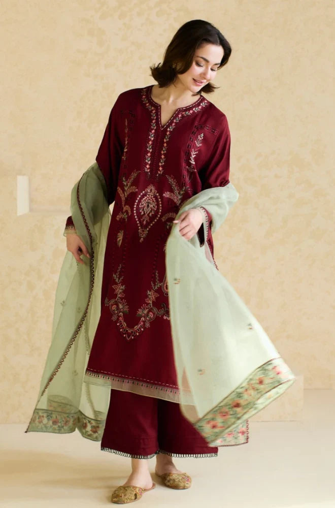 Mishkaa - 3PC Lawn Embroidered Suit - USME-012087