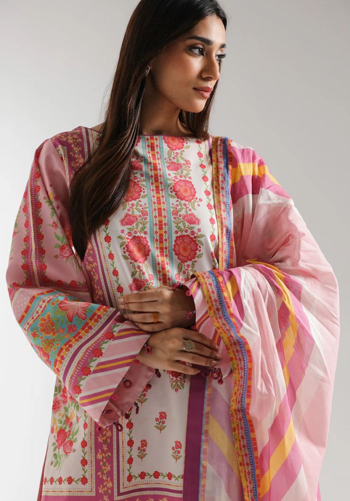 Ethnic - 3PC  Lawn Digital Printed Suit - USME-012078