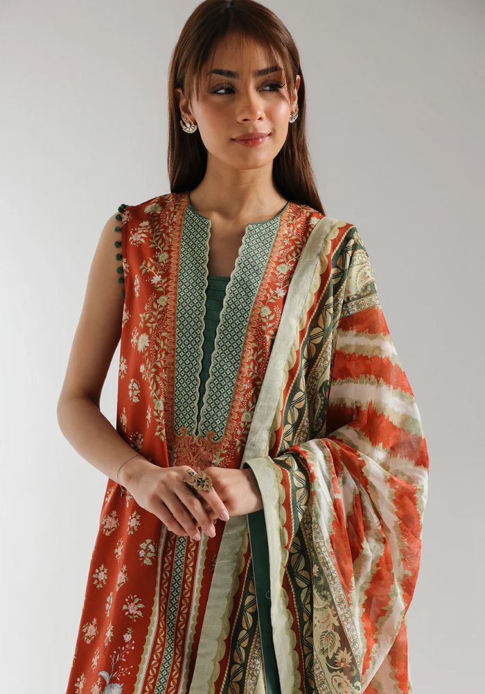 Ethnic - 3PC  Lawn Digital Printed Suit - USME-012076