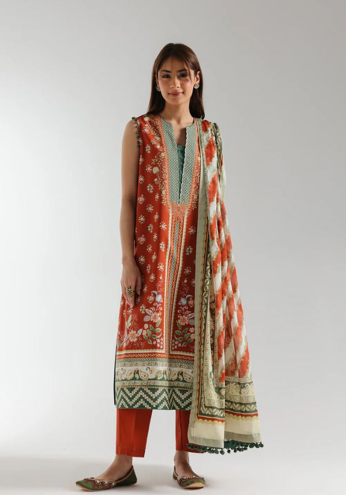 Ethnic - 3PC  Lawn Digital Printed Suit - USME-012076