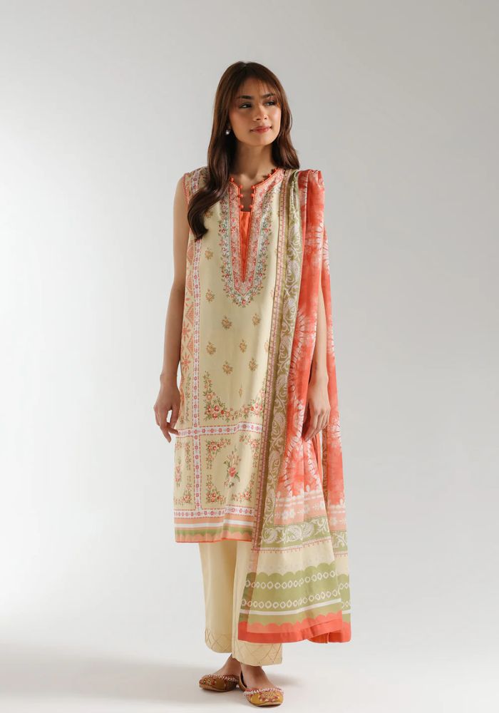 Ethnic - 3PC  Lawn Digital Printed Suit - USME-012075